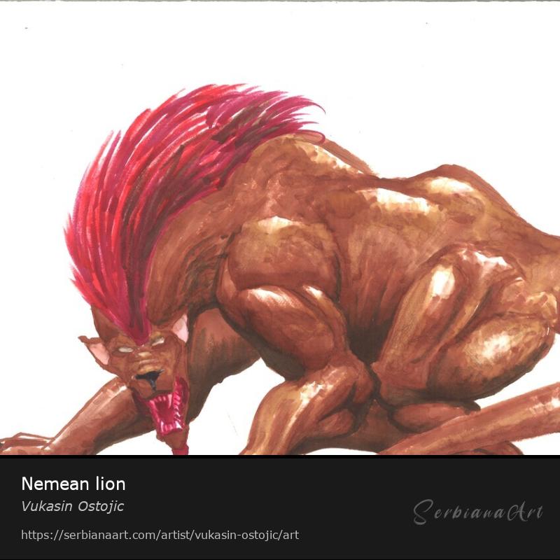 Nemean lion, Unspecified/Paper, Vukasin Ostojic