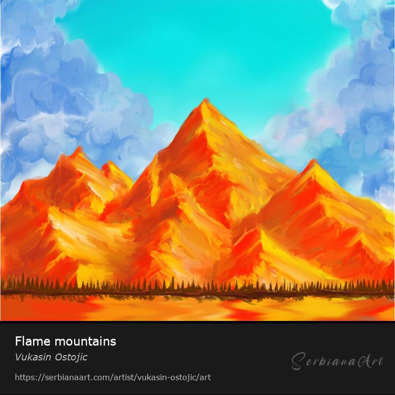 Flame mountains, Digital Art/Paper, Vukasin Ostojic