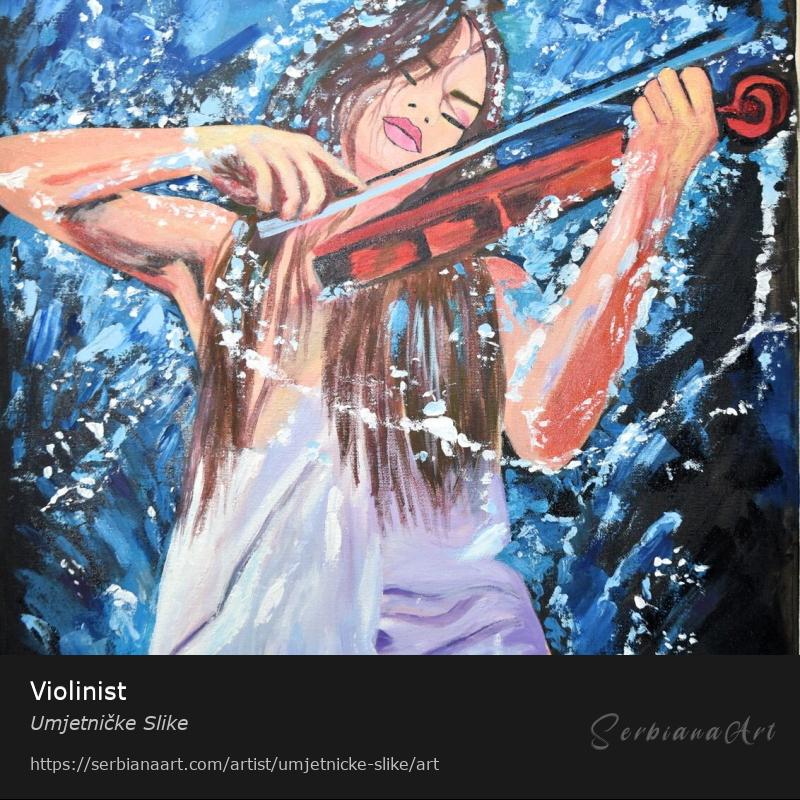 Violinist, Oil/Canvas, Umjetničke Slike