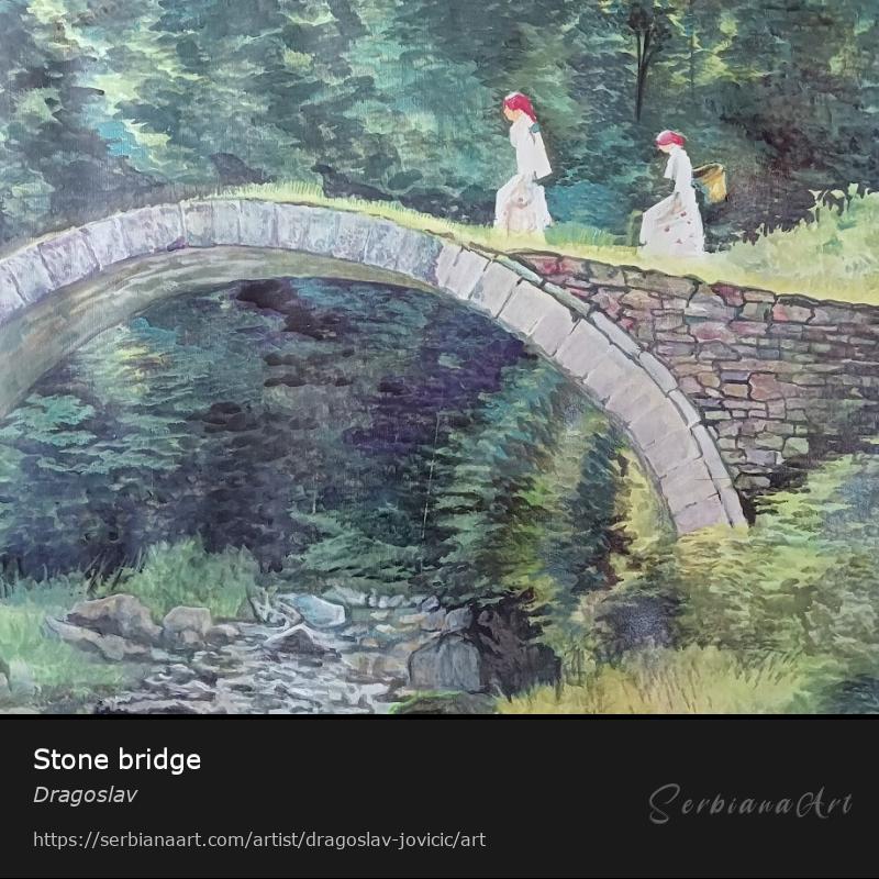Stone bridge, Watercolor/Paper, Dragoslav