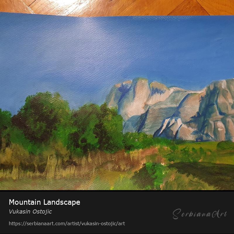 Mountain Landscape, Acrylic/Paper, Vukasin Ostojic