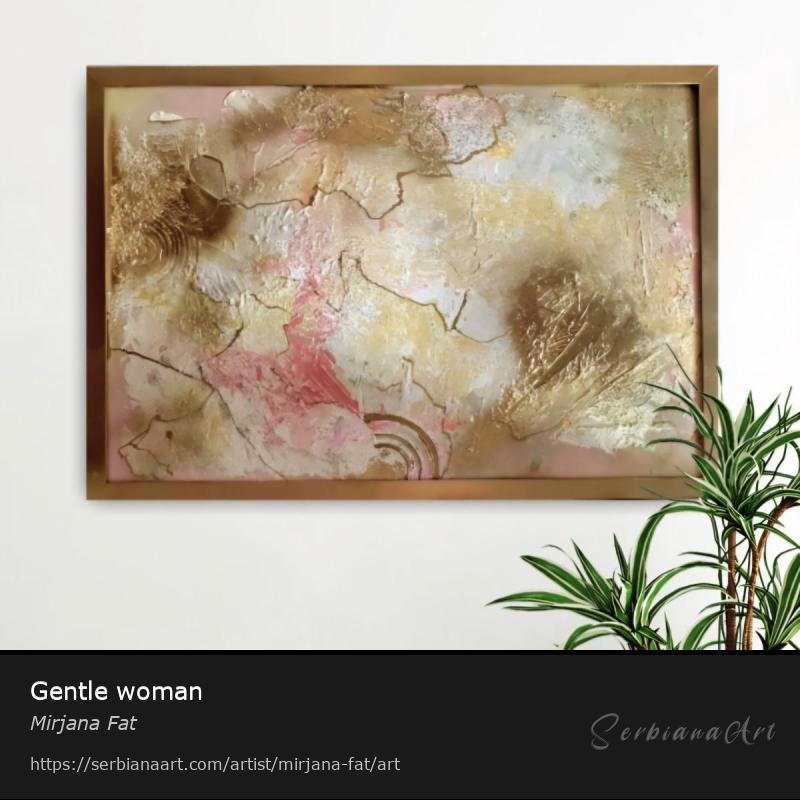 Gentle woman, Mixed Media/Hardboard, Mirjana Fat