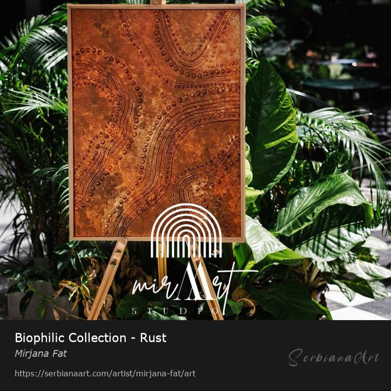 Biophilic Collection - Rust, Mixed Media/Plywood, Mirjana Fat