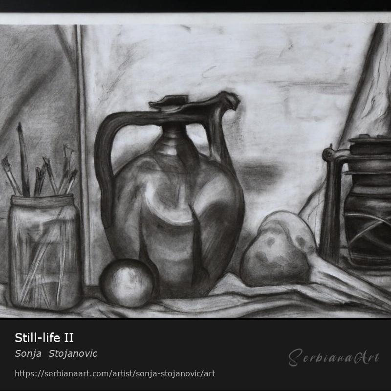 Still-life II, Charcoal/Paper, Sonja  Stojanovic