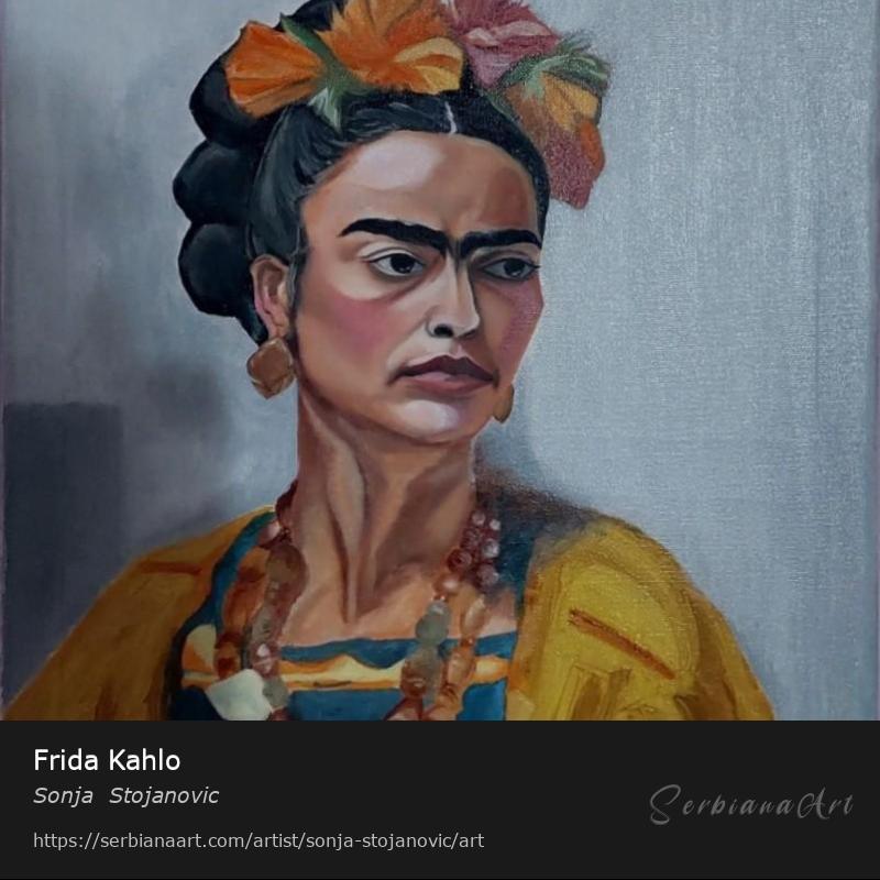 Frida Kahlo, Oil/Canvas, Sonja  Stojanovic
