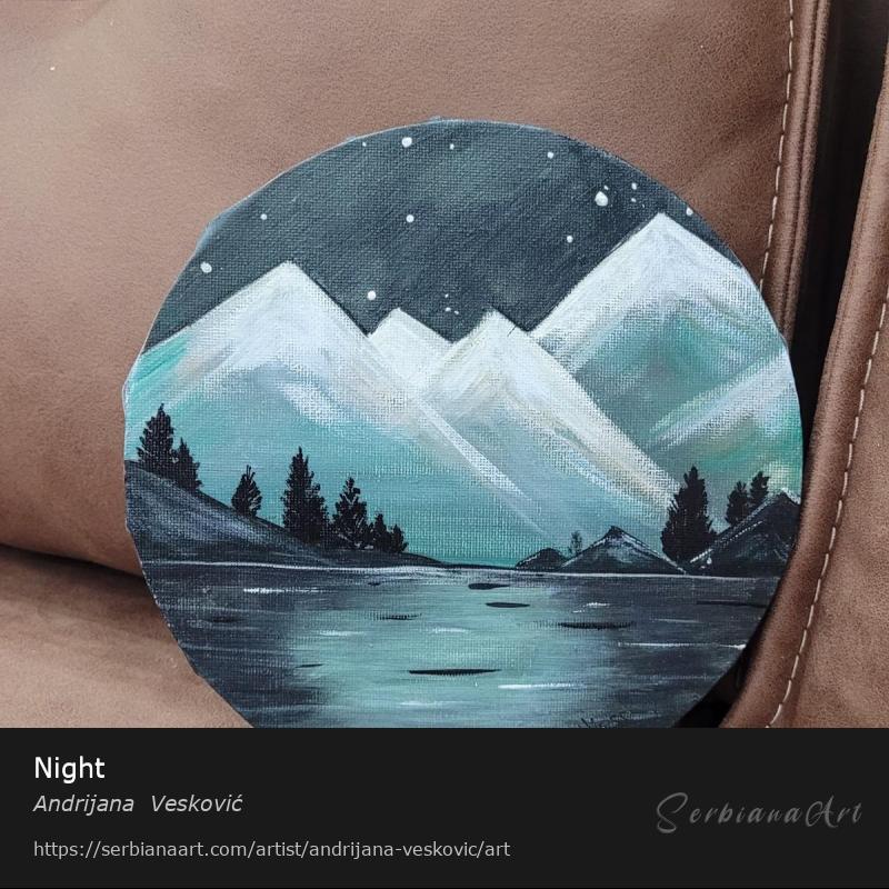 Night, Acrylic/Canvas, Andrijana  Vesković