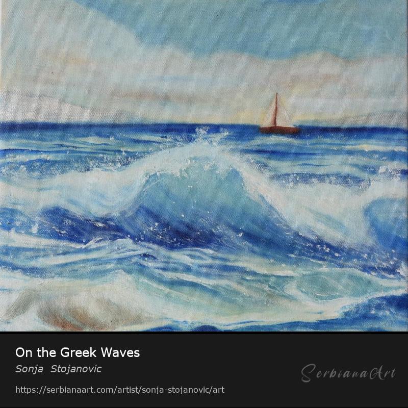 On the Greek Waves, Oil/Canvas, Sonja  Stojanovic