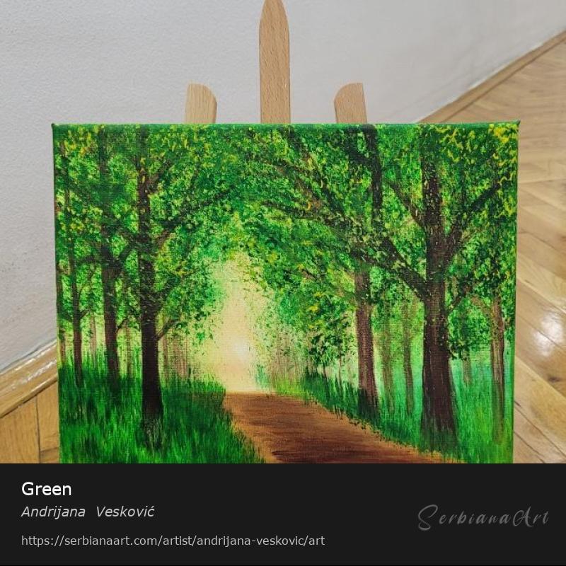 Green, Acrylic/Canvas, Andrijana  Vesković