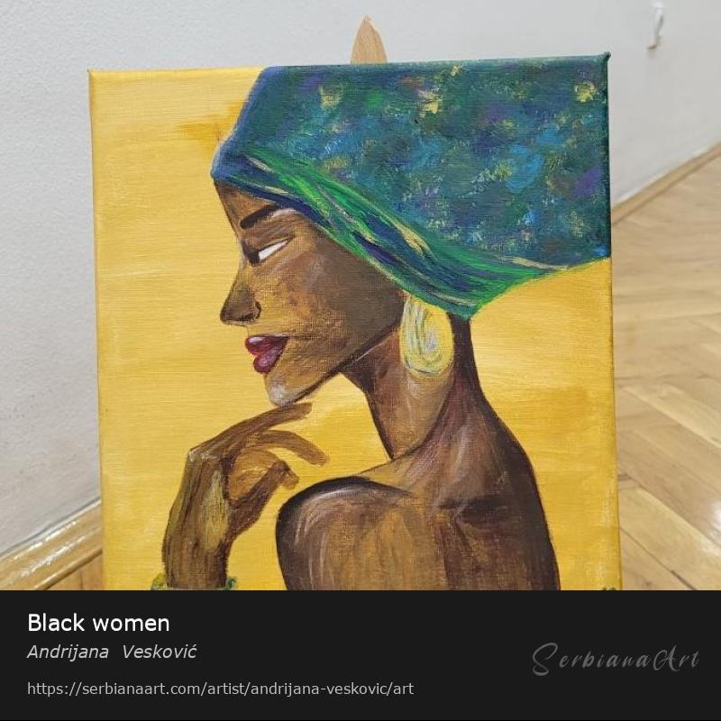 Black women, Acrylic/Canvas, Andrijana  Vesković
