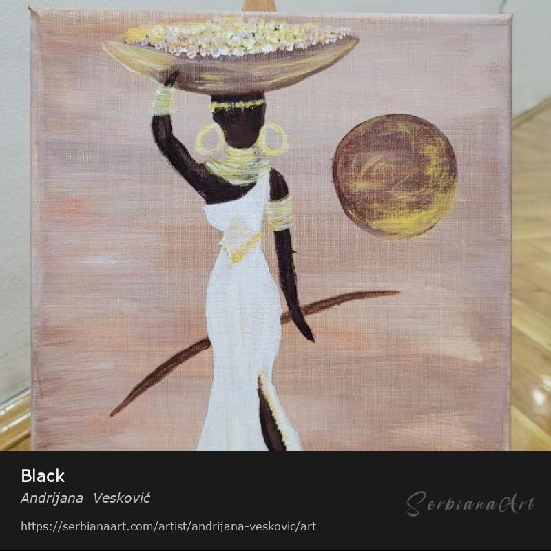 Black, Acrylic/Canvas, Andrijana  Vesković