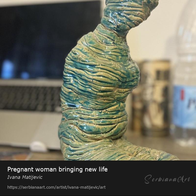 Pregnant woman bringing new life, Sculpture/Clay, Ivana Matijevic