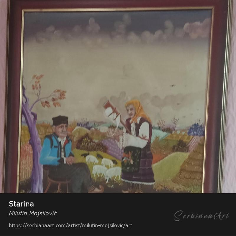 Starina, Oil/Canvas, Milutin Mojsilović