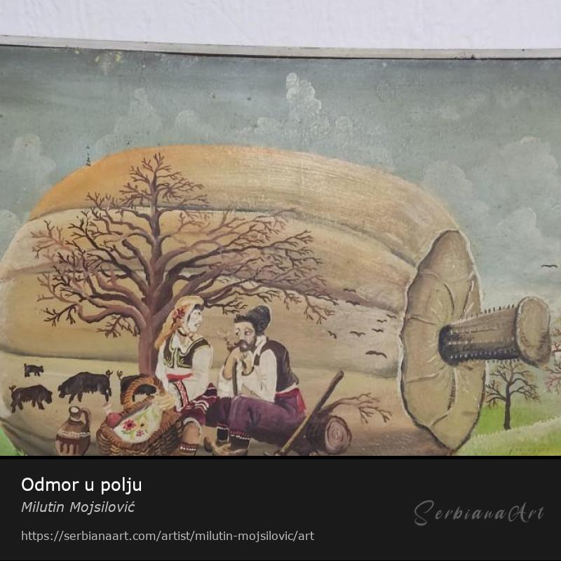 Odmor u polju, Oil/Canvas, Milutin Mojsilović