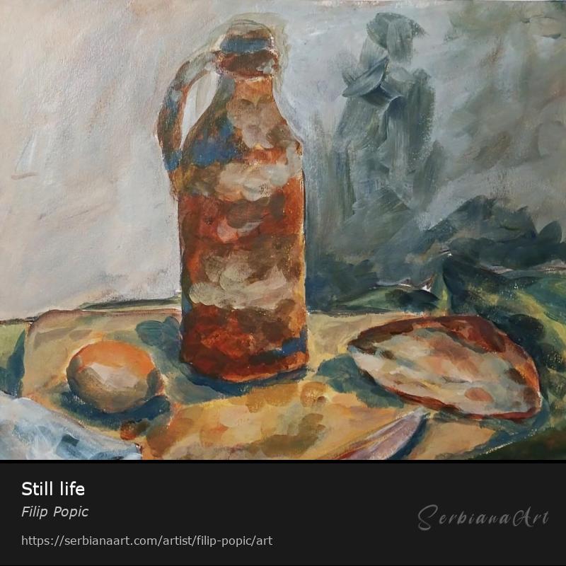 Still life, Acrylic/Cardboard, Filip Popic