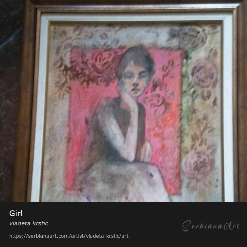 Girl, Mixed Media/Canvas, vladeta krstic