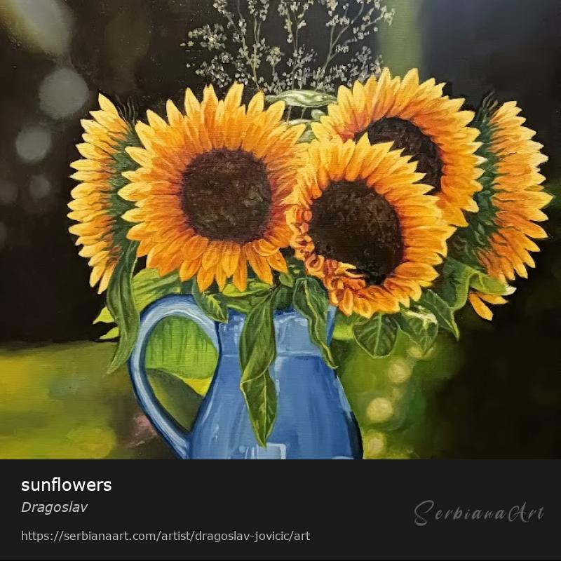 sunflowers, Oil/Canvas, Dragoslav
