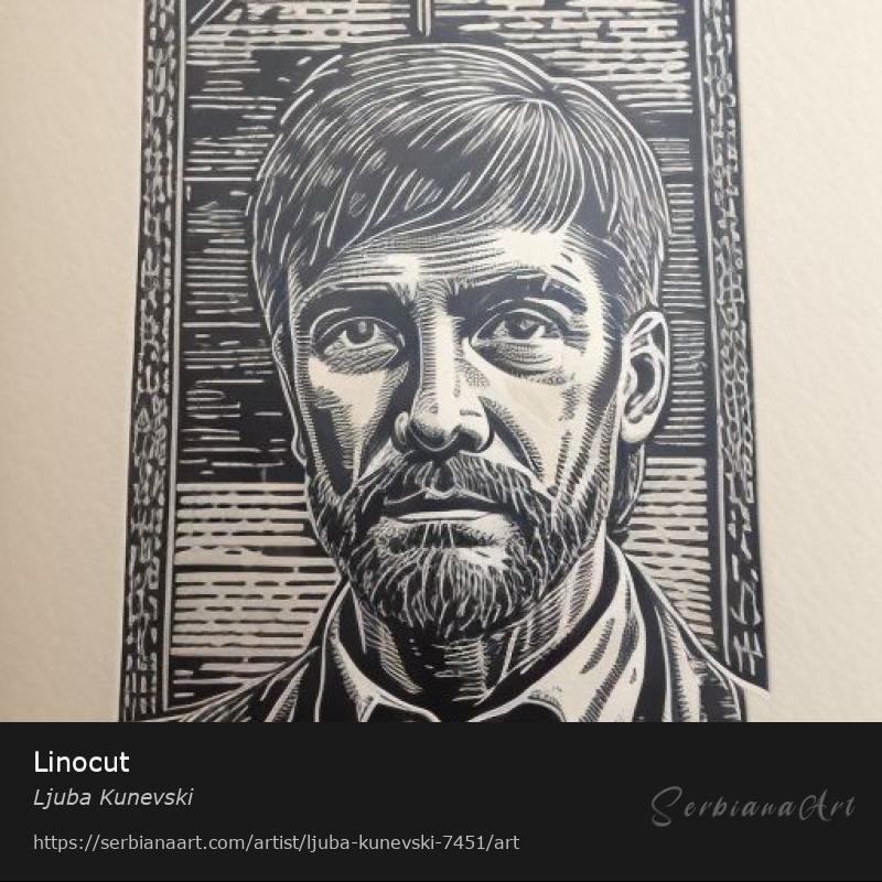Linocut, Graphics/Paper, Ljuba Kunevski