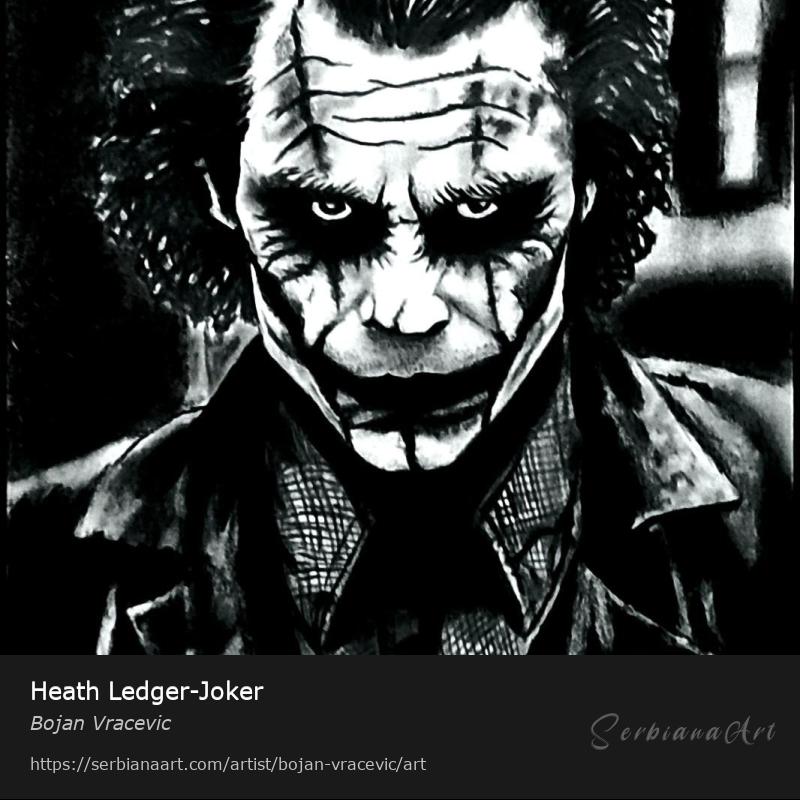 Heath Ledger-Joker, Pastel/Paper, Bojan Vracevic