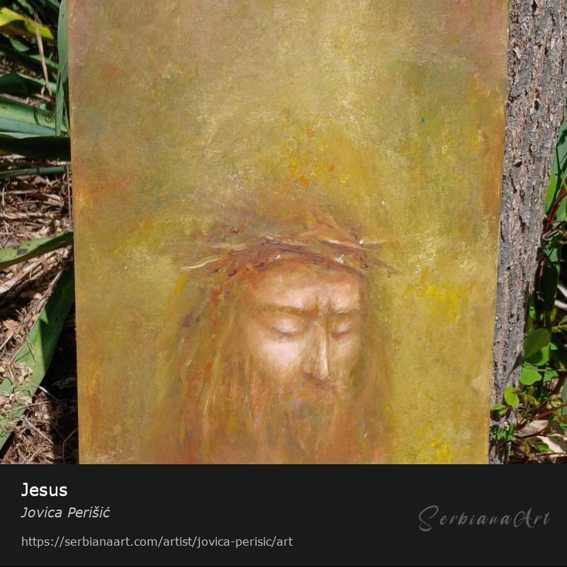 Jesus, Oil/Plywood, Jovica Perišić