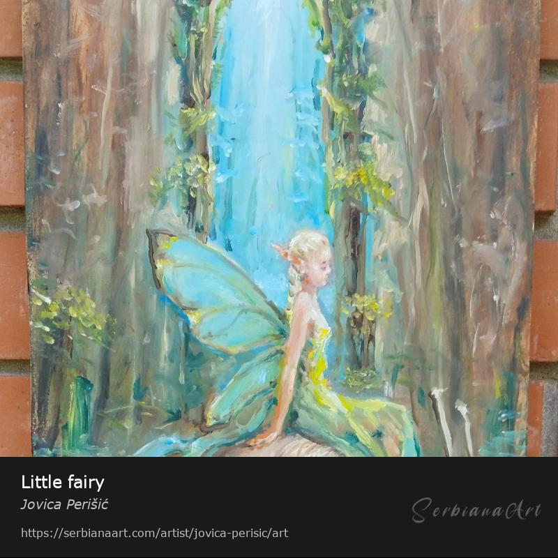 Little fairy, Oil/Plywood, Jovica Perišić