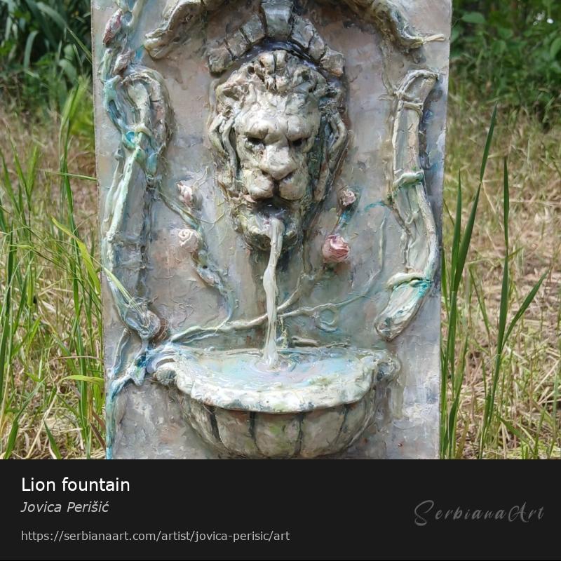 Lion fountain, Mixed Media/Plywood, Jovica Perišić