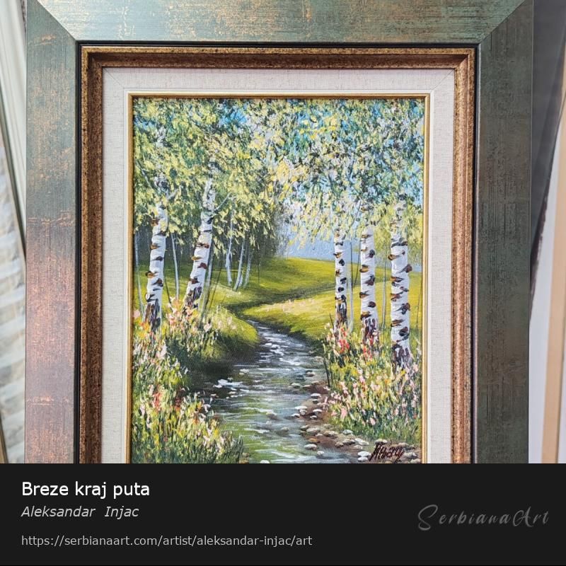 Breze kraj puta, Oil/Canvas, Aleksandar  Injac