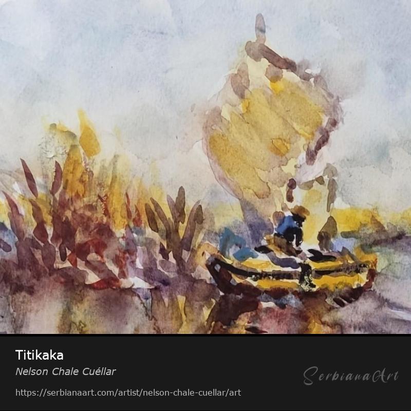 Titikaka, Watercolor/Paper, Nelson Chale Cuéllar