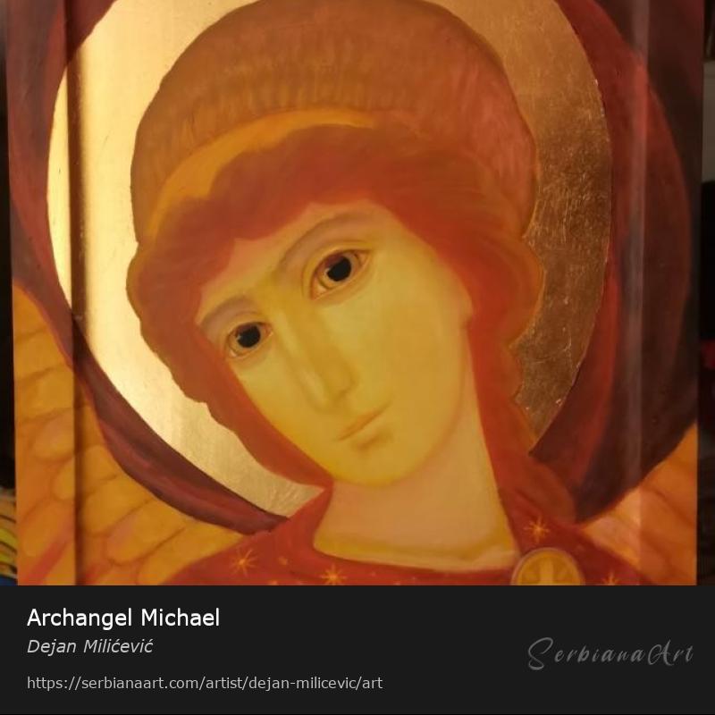 Archangel Michael, Acrylic/Wood, Dejan Milićević