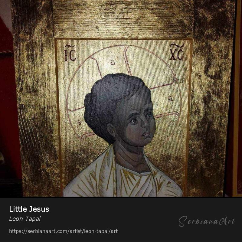 Little Jesus, Egg tempera/Canvas, Leon Tapai