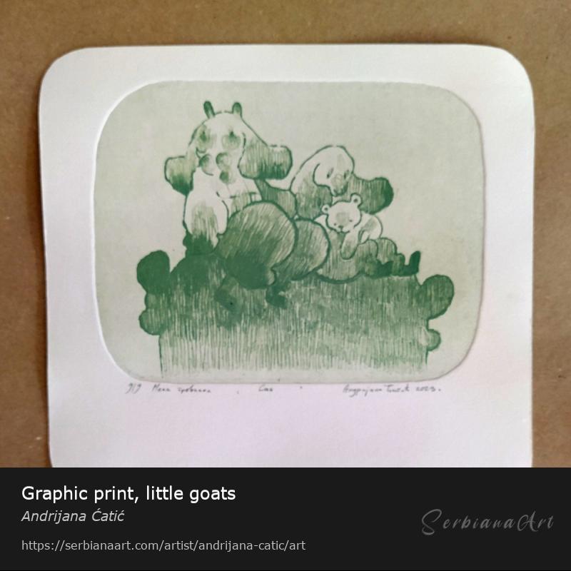 Graphic print, little goats, Graphics/Metal, Andrijana Ćatić