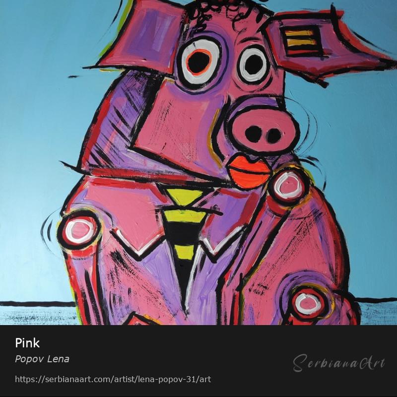 Pink, Acrylic/Hardboard, Popov Lena
