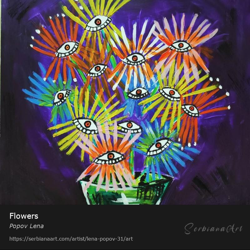Flowers, Acrylic/Hardboard, Popov Lena