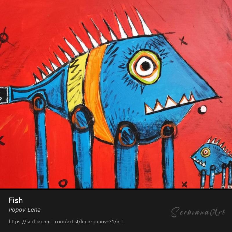 Fish, Acrylic/Hardboard, Popov Lena
