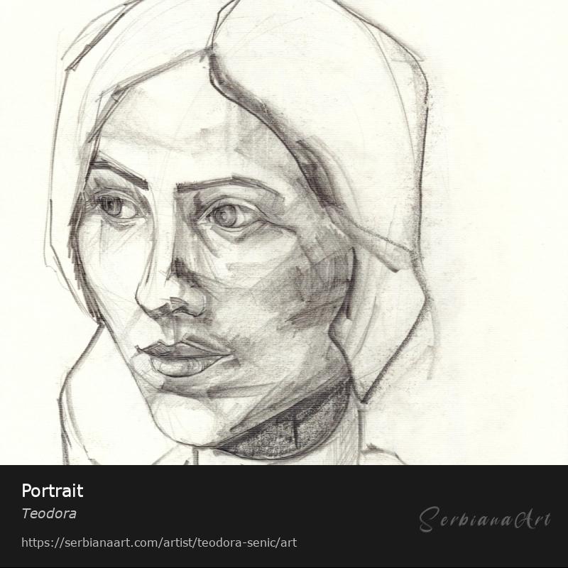 Portrait, Pencil/Paper, Teodora