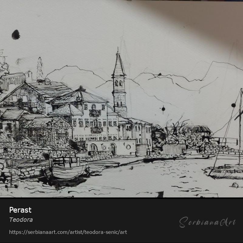 Perast, Indian ink/Paper, Teodora