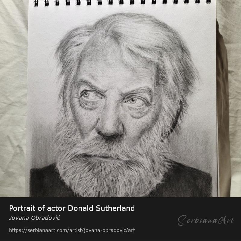 Portrait of actor Donald Sutherland, Pencil/Paper, Jovana Obradović