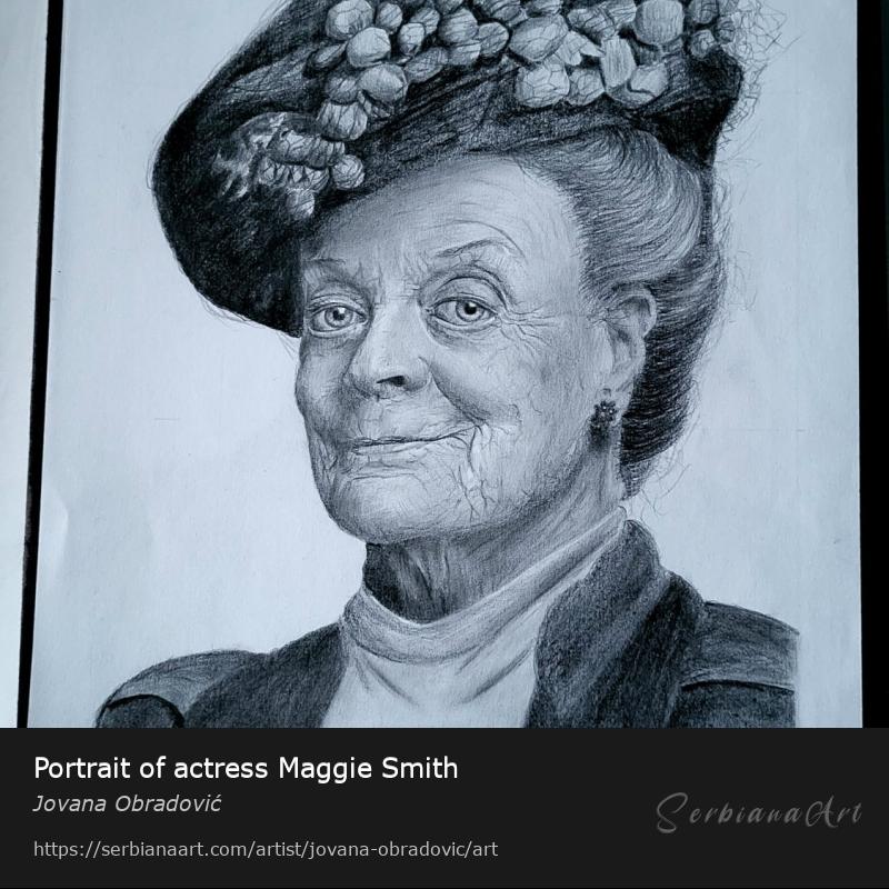 Portrait of actress Maggie Smith, Pencil/Paper, Jovana Obradović