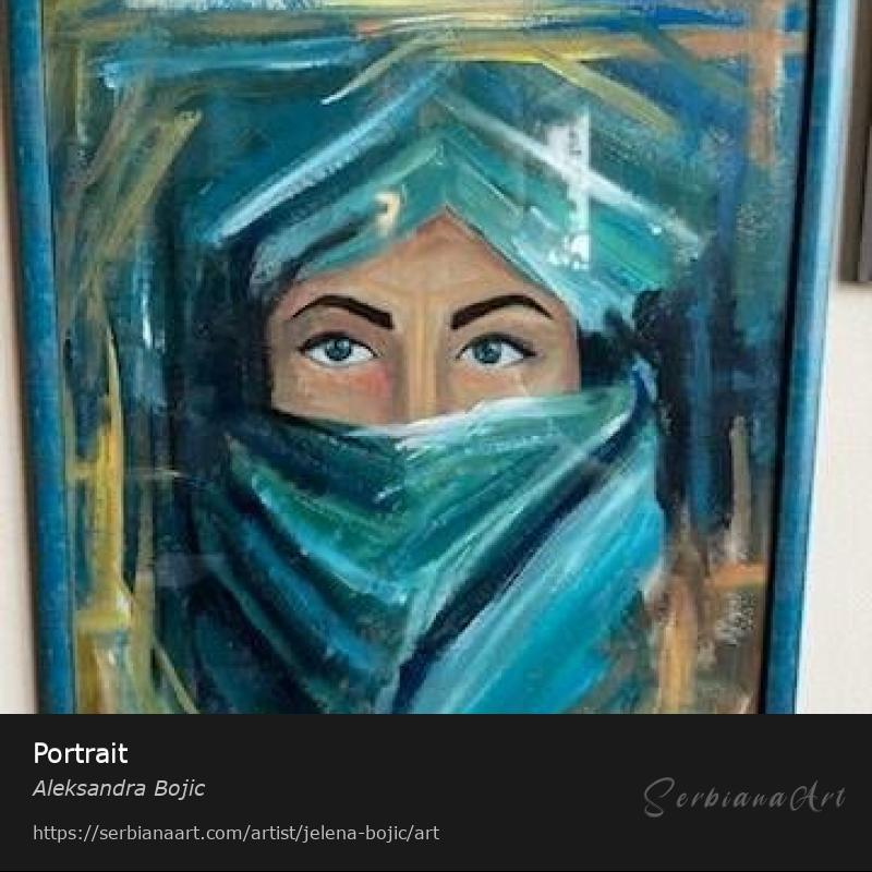 Portrait, Acrylic/Cardboard, Aleksandra Bojic