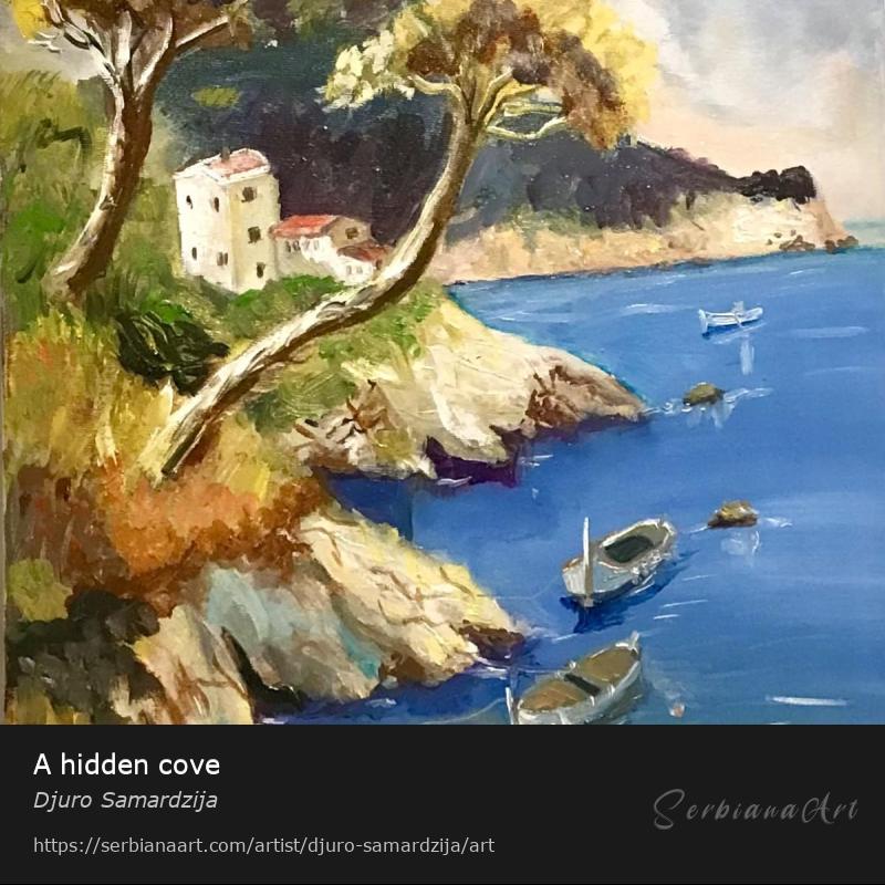 A hidden cove, Oil/Canvas, Djuro Samardzija