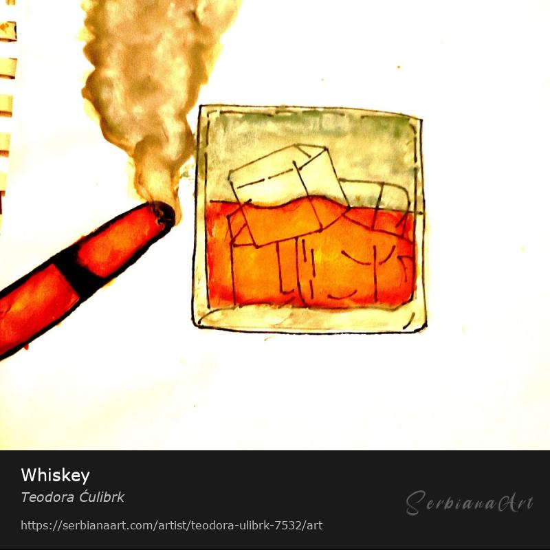 Whiskey, Watercolor/Paper, Teodora Ćulibrk