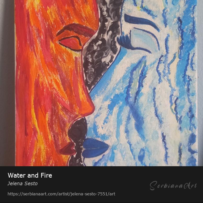 Water and Fire, Acrylic/Canvas, Jelena Sesto