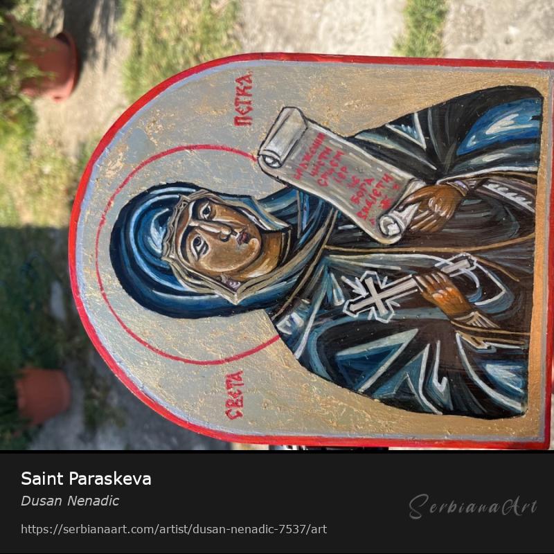 Saint Paraskeva, Acrylic/Wood, Dusan Nenadic
