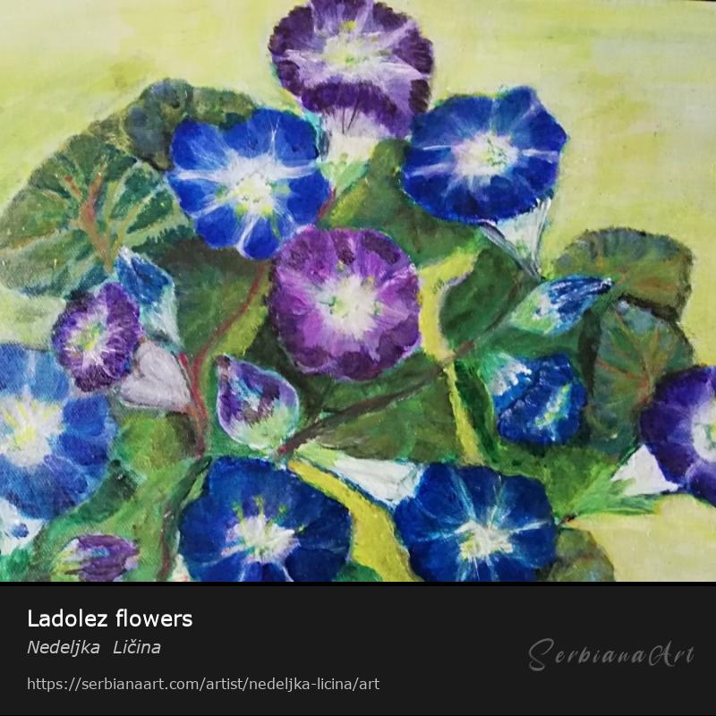 Ladolez flowers, Acrylic/Canvas, Nedeljka  Ličina 