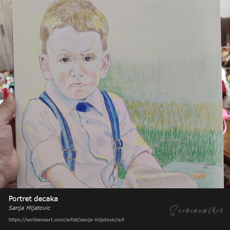 Portret decaka, Mixed Media/Paper, Sanja Mijatovic