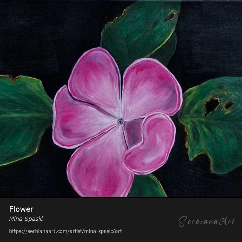 Flower, Tempera/Canvas, Mina Spasić