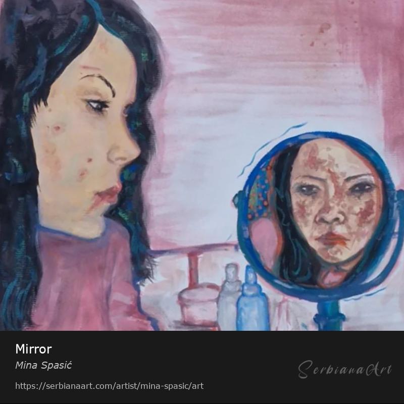 Mirror, Tempera/Paper, Mina Spasić