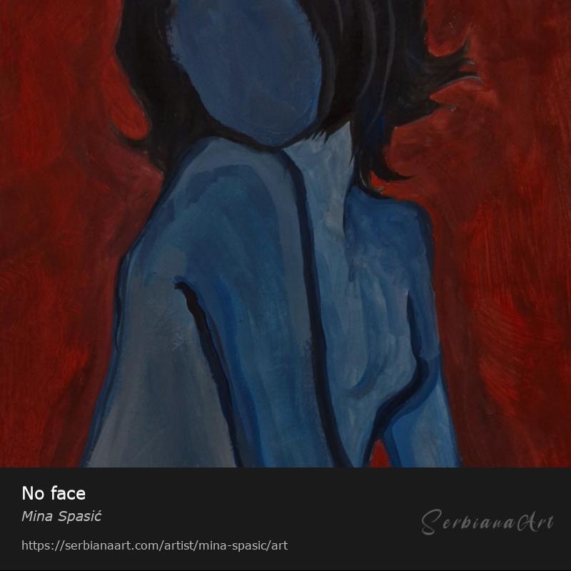 No face, Tempera/Paper, Mina Spasić