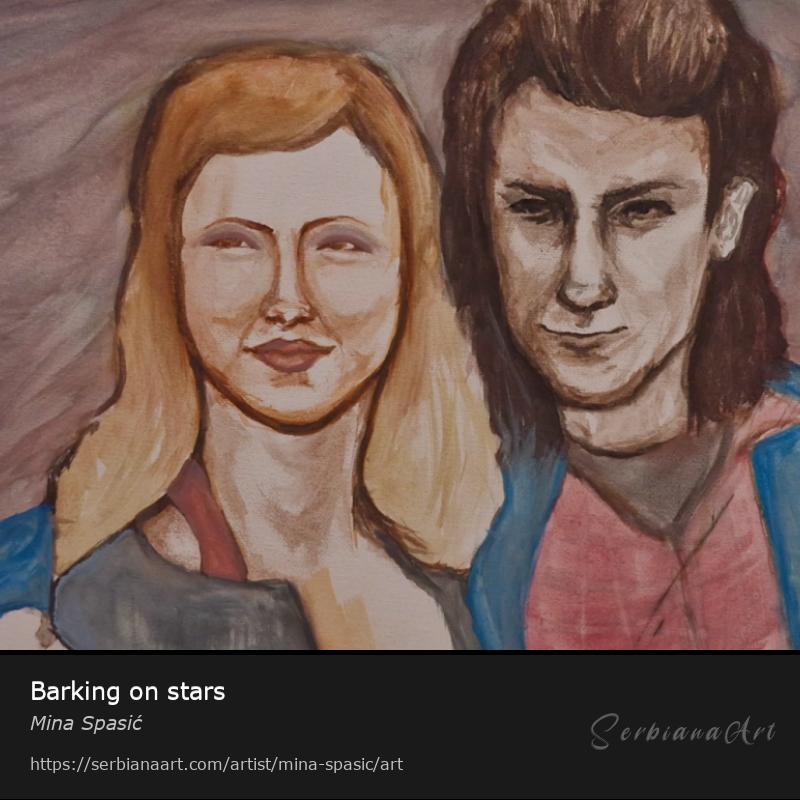 Barking on stars, Tempera/Canvas, Mina Spasić
