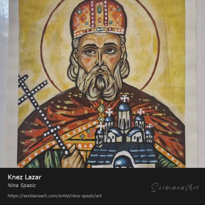 Knez Lazar, Tempera/Paper, Nina Spasic