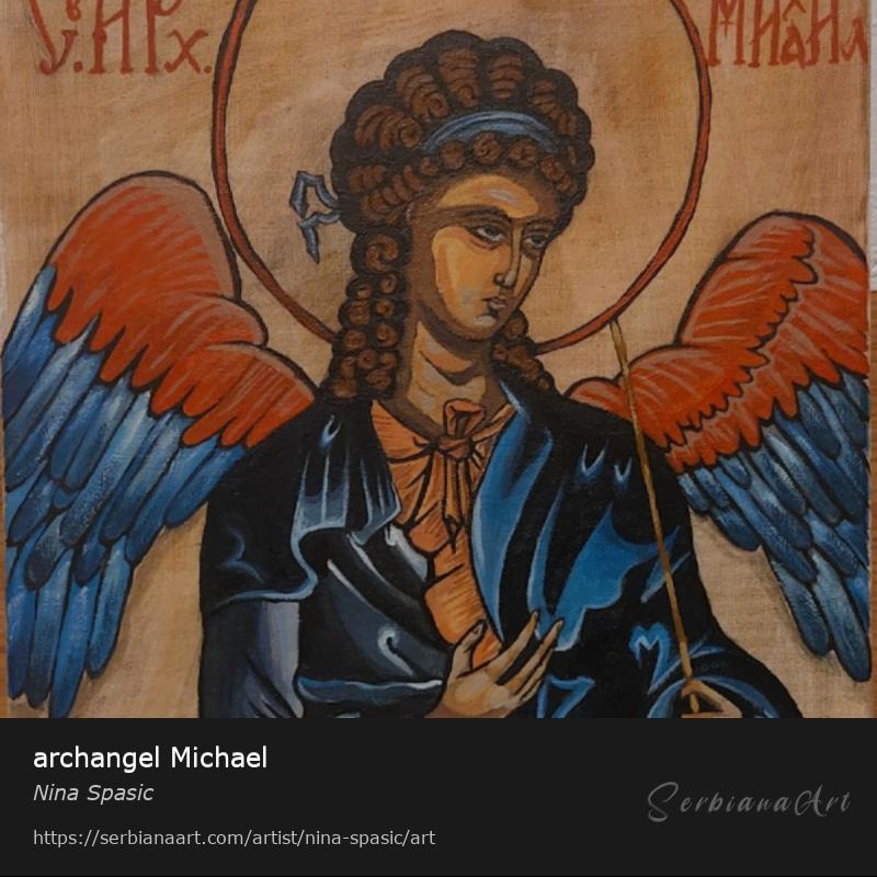 archangel Michael, Tempera/Canvas, Nina Spasic